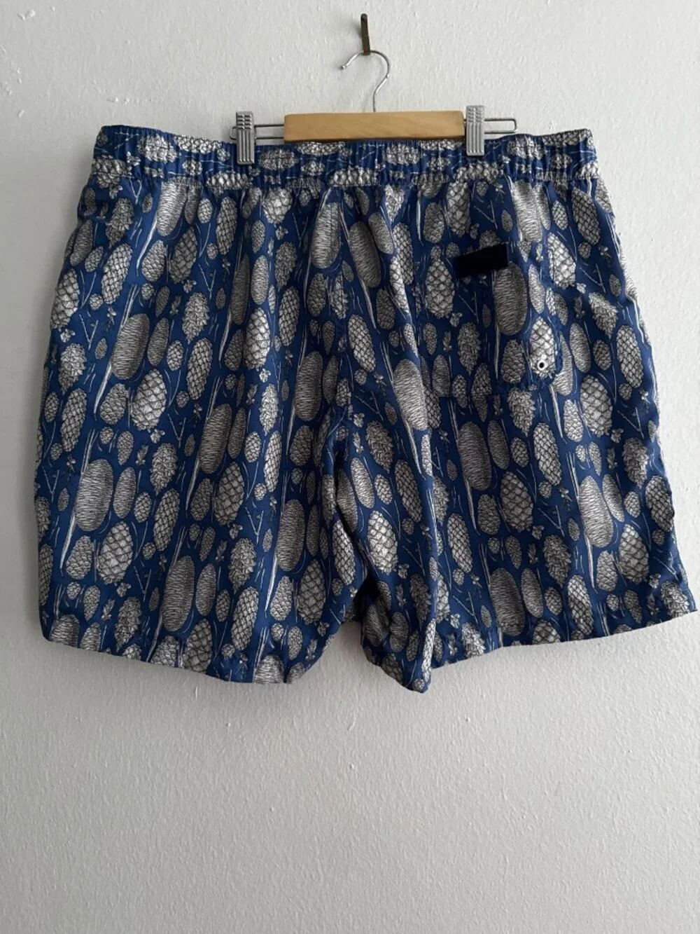 Ocean Pacific Swimming Trunks Blue and White Pine Cone Size 2XL